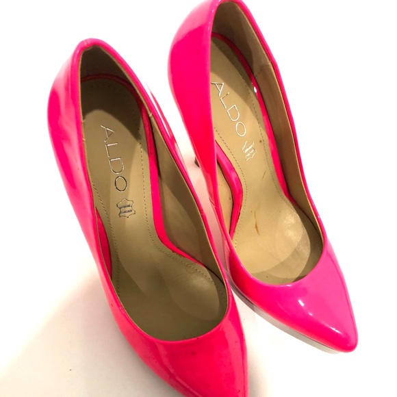 Aldo Neon Pink Heel Size 7 - Picture 2 of 6